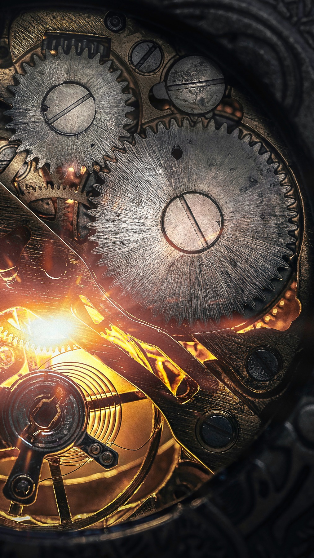 Tandwielen en gangwerk van een mechanisch uurwerk